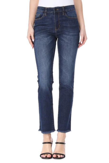 Hana Jeans High Rise Frayed Skinny Jeans