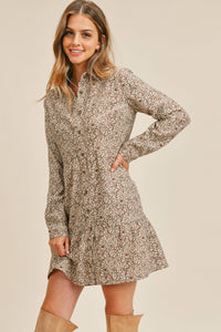 New!! Corduroy Floral Print Dress