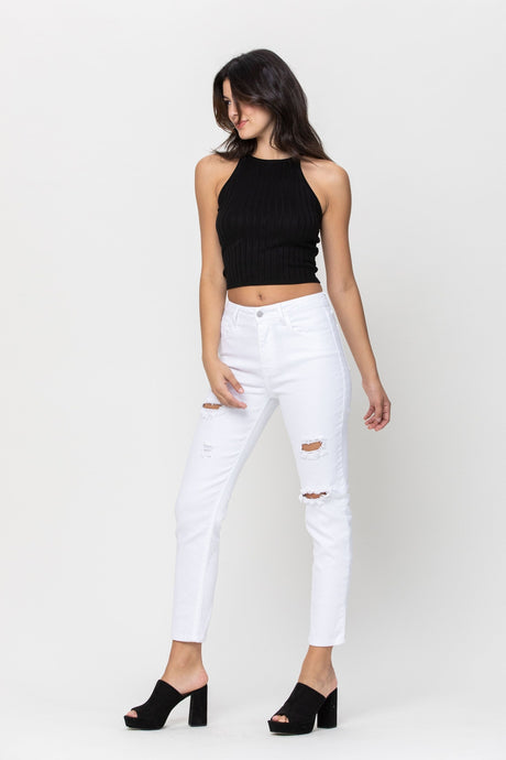 High Rise Slim Straight Jeans