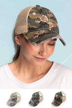 Load image into Gallery viewer, Newly Restocked!  C.C. Floral Camo Mesh Pony Cap