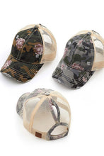 Load image into Gallery viewer, Newly Restocked!  C.C. Floral Camo Mesh Pony Cap