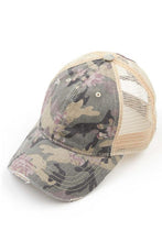 Load image into Gallery viewer, Newly Restocked!  C.C. Floral Camo Mesh Pony Cap