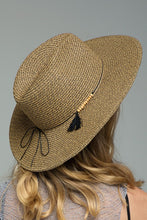 Load image into Gallery viewer, New! Duo-Tone Panama Hat with Wood Beads