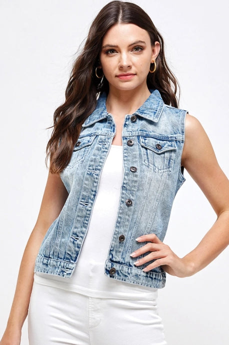 Mineral Wash Denim Vest