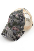 Load image into Gallery viewer, Newly Restocked!  C.C. Floral Camo Mesh Pony Cap