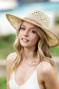 New! Wide Brim Woven Panama Hat