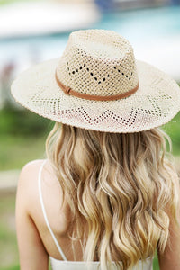 New! Wide Brim Woven Panama Hat